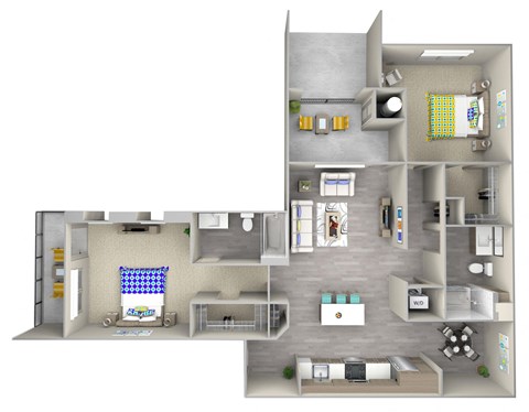 long board b4 Floor Plan at Las Positas Apartments, Camarillo, 93010